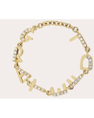 Eden Presley Tiny Letters 'grateful' Chain Ring - Natural