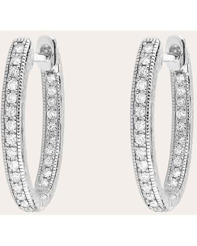 Jude Frances Delicate Small Oval Hoop Earrings - Natural