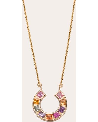 JOLLY BIJOU Sapphire Sundial Pendant Necklace 14k - Natural