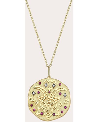 Charms Company Ruby Capricorn Zodiac Pendant Necklace - Metallic