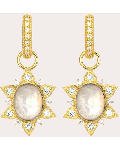 Jude Frances Moroccan Moonstone Sunburst Earring Charms - Metallic