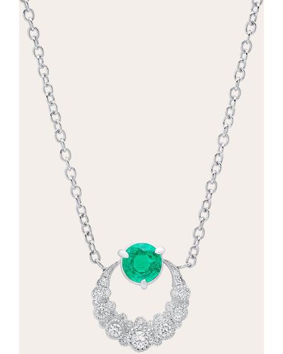 Colette Emerald Moon Necklace - White