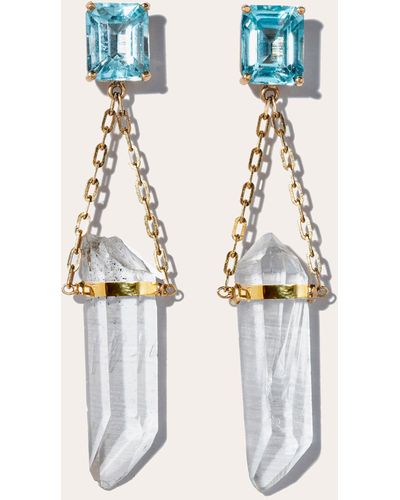 JIA JIA Topaz Crystal Quartz Chandelier Earrings - White