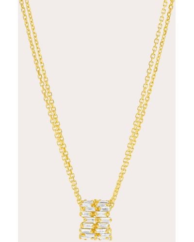 Suzanne Kalan Roundel Diamond Drop Two-row Pendant Necklace - Metallic