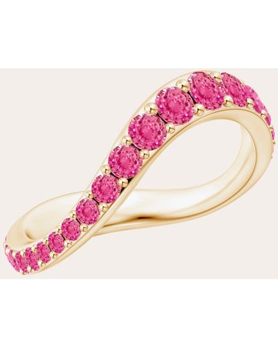 Natori Sapphire Brush Stroke Shangri-la Eternity Ring - Pink