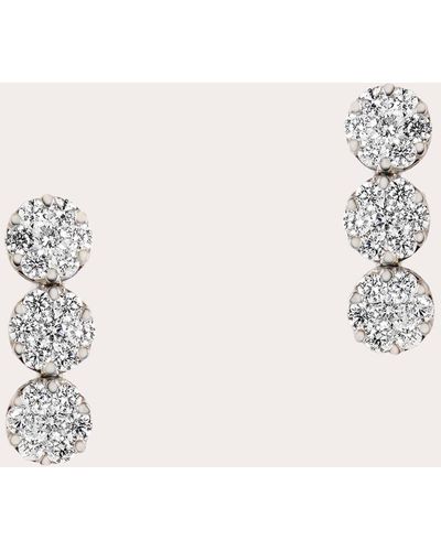 Sanjay Kasliwal Ryka Three Drops Diamond Earrings - Natural