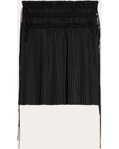 Helmut Lang Pleated Satin Skirt - Black