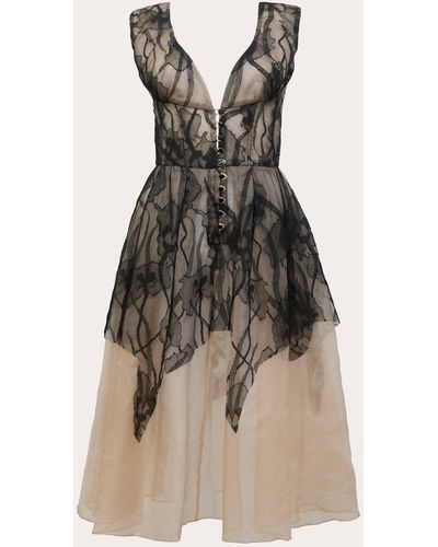 BYVARGA Lea Silk Organza Dress - Natural