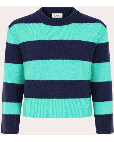 Loop Cashmere Cropped Sweatshirt - Blue