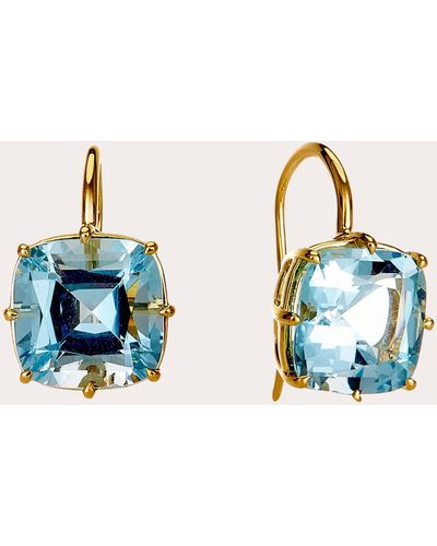 Syna Topaz Geometrix Drop Earrings 18k Gold - Blue