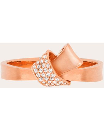 Carelle Mini Knot Pavé Diamond Ring - Pink