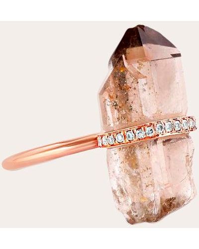 JIA JIA Women's Crystalline Smoky Quartz Rose Gold Diamond Ring - Natural