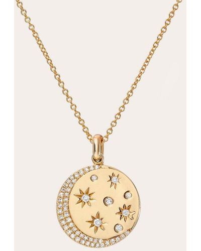 Zoe Lev Diamond Celestial Pendant Necklace - Metallic