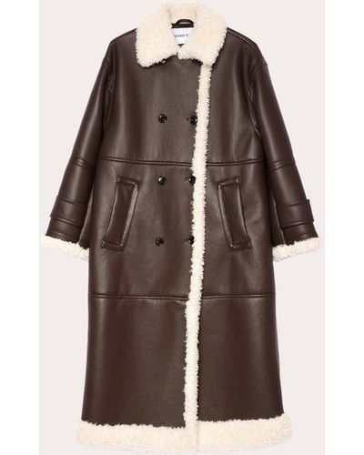 Stand Studio Hayley Faux-leather Coat - Brown