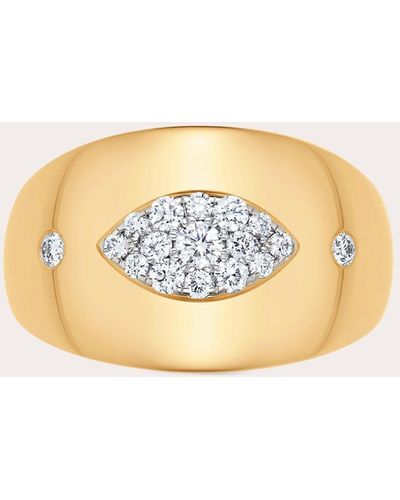 Sara Weinstock Aurora Diamond Illusion Marquise Signet Ring - Metallic
