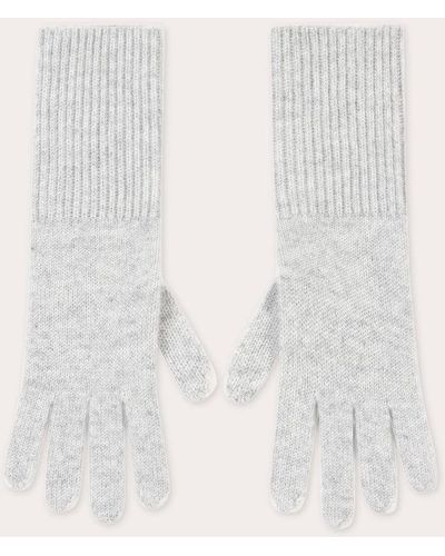 Loop Cashmere foggy Gray Cashmere Gloves - White