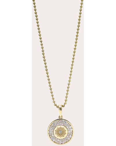 Anzie Classique Mini Milly Diamond Medallion Pendant Necklace - Natural