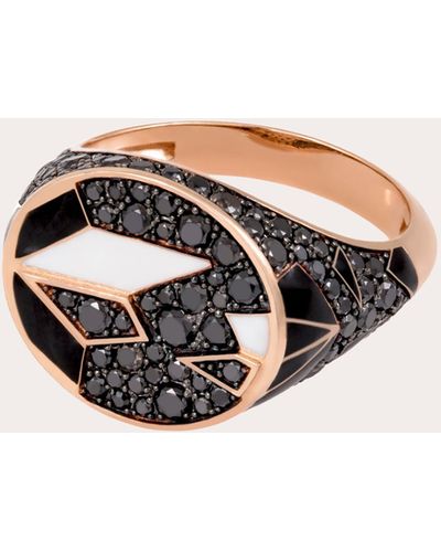 L'Atelier Nawbar Black Diamond Pinky Ring - White
