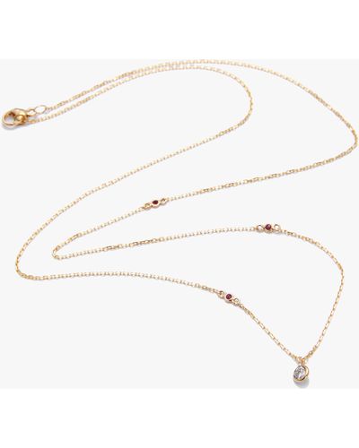 Yi Collection Diamond And Ruby Necklace - Metallic