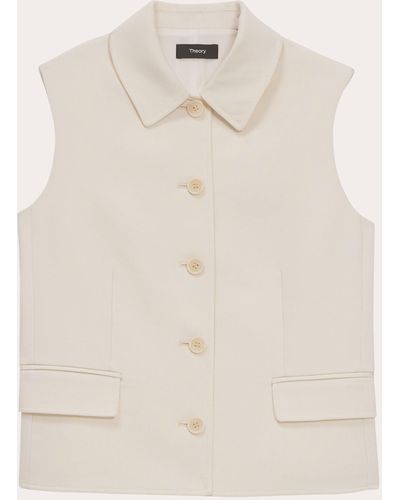 Theory Tailored Vest Top - Natural