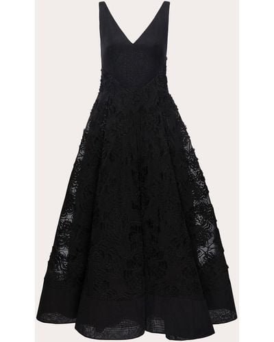 Huishan Zhang Marianela Embroidered Dress - Black