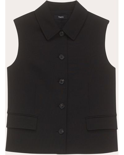 Theory Tailored Vest Top - Black