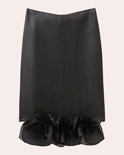 BITE STUDIOS Silk Organza Frill Skirt - Black