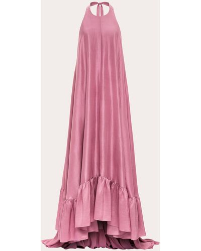 Azeeza Sadie Raw Silk Gown - Pink