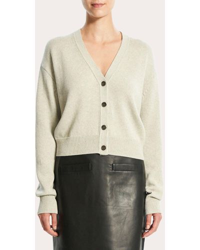Theory Women's Cotton-cashmere V-neck Cardigan - Natural