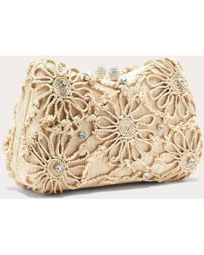 Emm Kuo Gustavia Raffia Flower Clutch - Natural