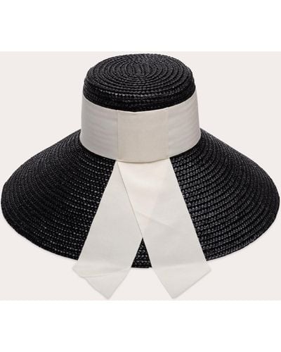 Eugenia Kim Mirabel Lacquered Straw Sun Hat - Black