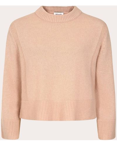 Loop Cashmere Cropped Knit Sweatshirt - Natural