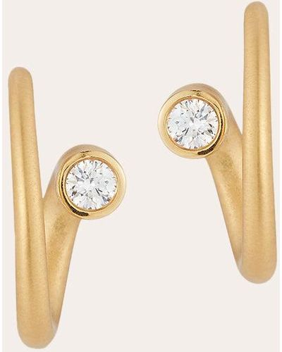 Carelle Diamond Whirl Mini Hoop Earrings - White