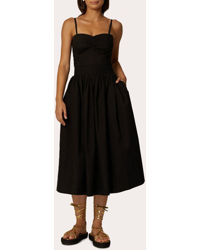 Santicler Miria Poplin Strappy Dress - Black