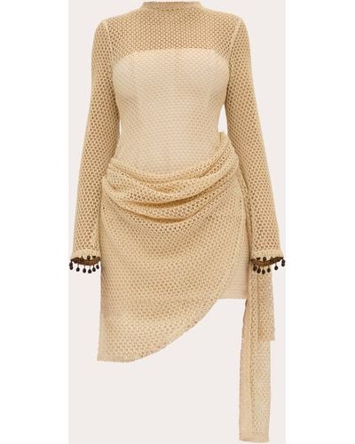Andrea Iyamah Egu Crochet Dress - Natural