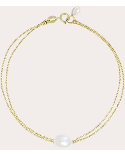 POPPY FINCH Round Pearl Double-chain Bracelet - Natural