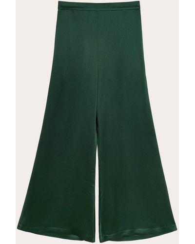 By Malene Birger Lucee Shiny Wide-leg Pants - Green
