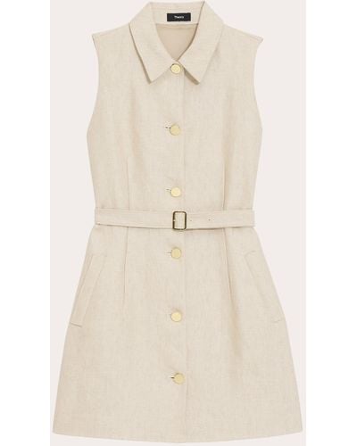 Theory Belted Military Dress - Natural