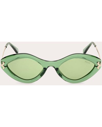 Emilio Pucci Transparent Geometric Sunglasses - Green