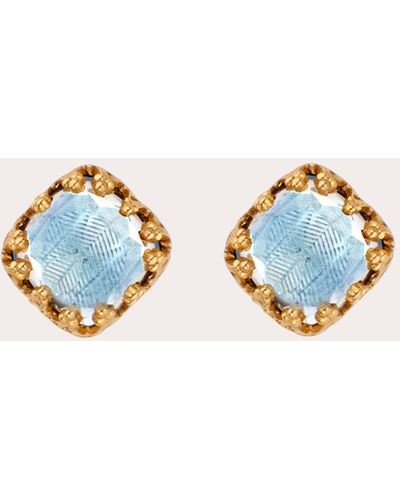 Larkspur & Hawk Chambray Foil Small Jane Stud Earrings - Blue