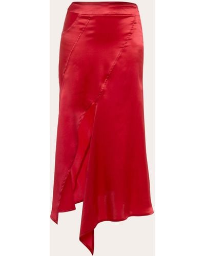BYVARGA Mara Silk Skirt - Red