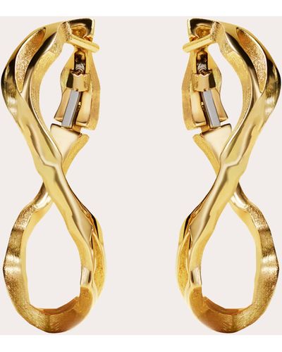 Milamore 18k Kintsugi Infinity Hoop Earrings - Metallic