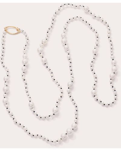 Yi Collection Aphrodite Akoya Pearl Station Necklace - Natural