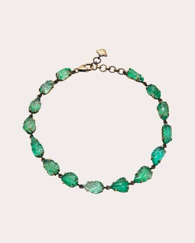 Amrapali Carved Emerald & 18k Black Gold Bracelet - Metallic