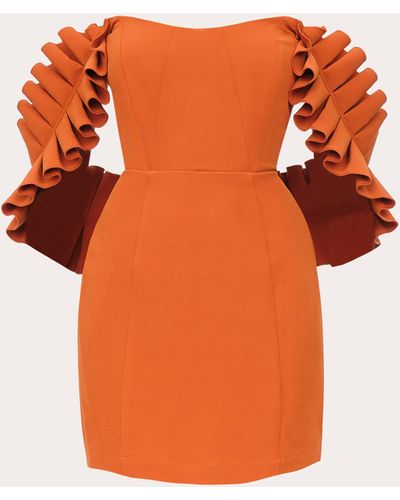 Andrea Iyamah Azo Mini Dress - Orange