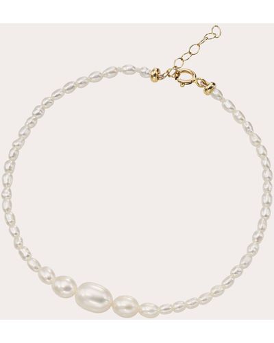 White/space Space Dario Pearl Anklet - Natural