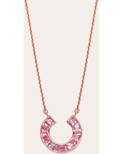 JOLLY BIJOU Sapphire Sundial Pendant Necklace - Pink