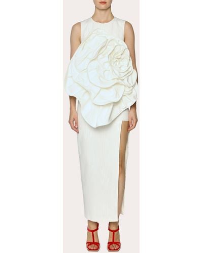 Huishan Zhang Aphrodite Floral Dress - White