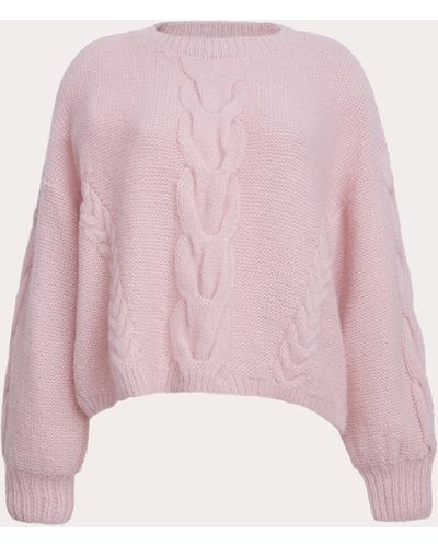 Eleven Six Vaida Cable Knit Sweater - Pink