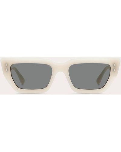 Isabel Marant Ivory & Gray Rectangular Sunglasses